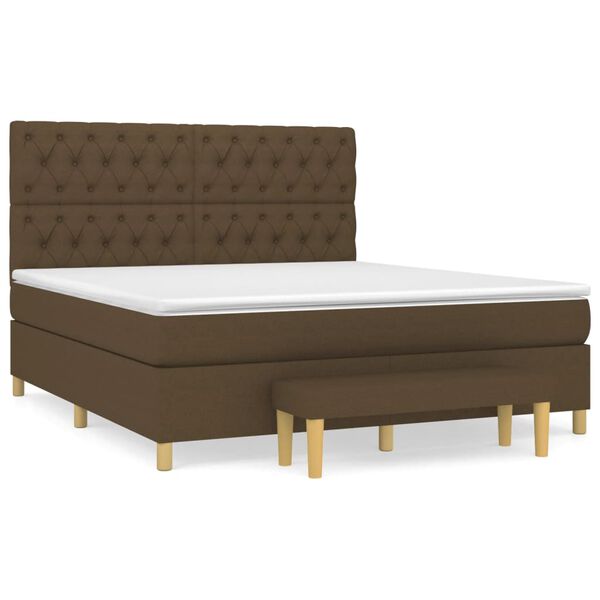 vidaXL Boxspring posteľ s matracom tmavohned&aacute; 160x200 cm l&aacute;tka