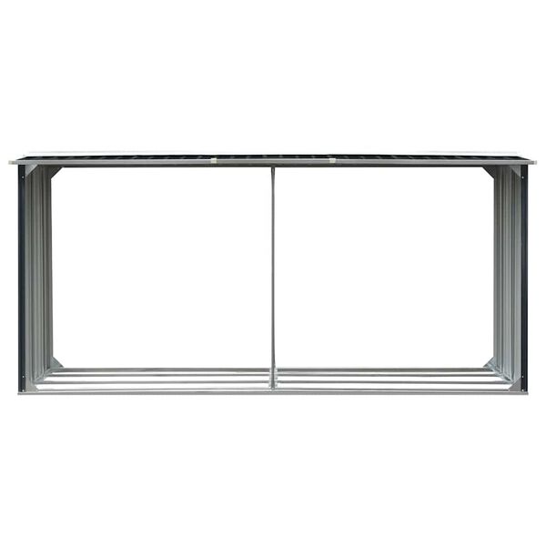 vidaXL Záhradná kôlňa na drevo antracitová 330x92x153 cm galvanizovaná oceľ