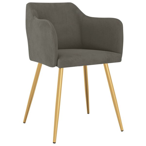 vidaXL Jed&aacute;lensk&eacute; stoličky 2 ks tmavosiv&eacute; zamatov&eacute;