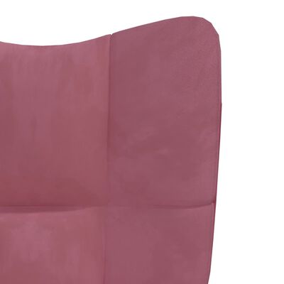 vidaXL Relaxačné kreslo s podnožkou ružové zamat