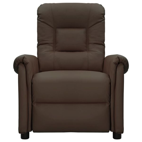 vidaXL Zdvíhacie masážne kreslo hnedé umelá koža