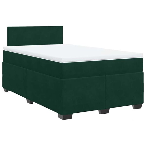 vidaXL Boxspring posteľ s matracom, tmavozelen&aacute; 120x190cm, zamat