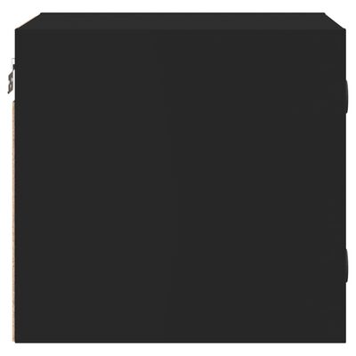 vidaXL Nočná skrinka so sklenenými dvierkami čierna 35x37x35 cm