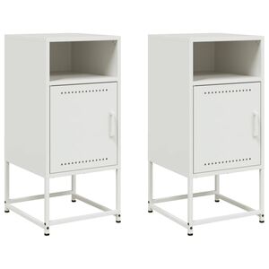vidaXL Nočn&eacute; stol&iacute;ky 2 ks biele 36x39x78 cm oceľ
