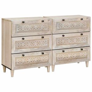 vidaXL Serv&iacute;rovacia skriňa 2 ks 120 x 33,5 x 75 cm mangov&yacute; mas&iacute;v Biela