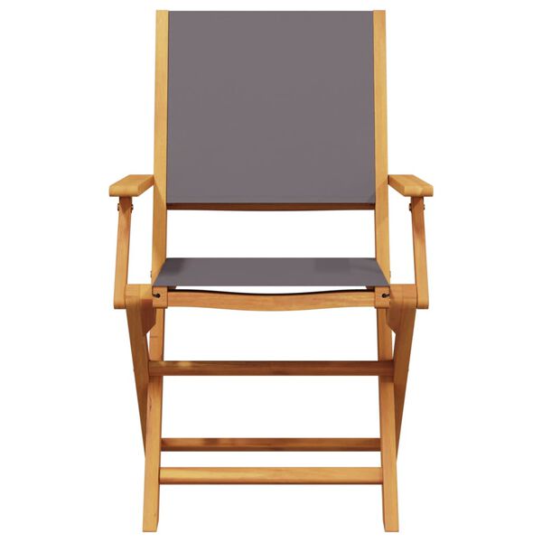 vidaXL Skladacie záhr. stoličky 8 ks antracitové látka a masívne drevo