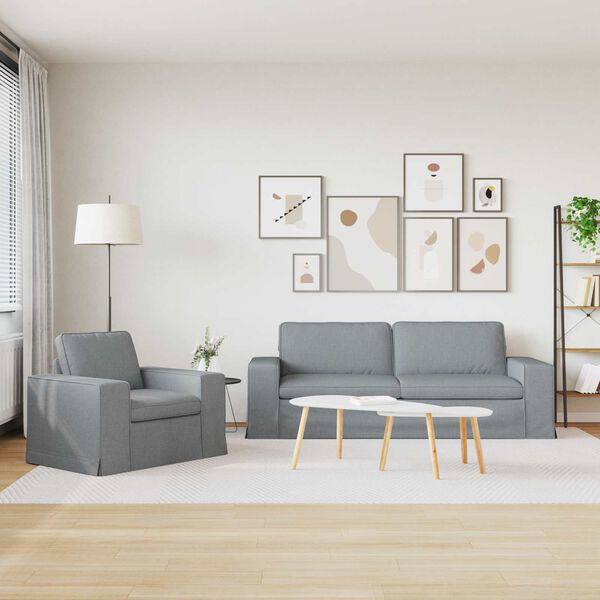 vidaXL Pohovka 2 pcs Svetlosiv&aacute; 182 x 80 x 82 cm l&aacute;tka