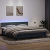 vidaXL Posteľn&yacute; r&aacute;m boxspring s matracom a LED tmavosiv&yacute; 180x210 cm zamat