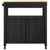 vidaXL Kuchynský vozík Jednofarebný Čierna 88,5 x 40 x 48 cm