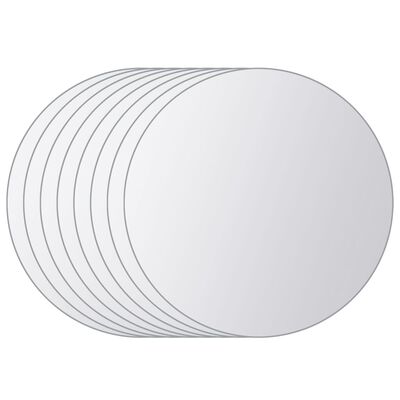 vidaXL Zrkadlové kachličky 8 ks, okrúhle, sklenené