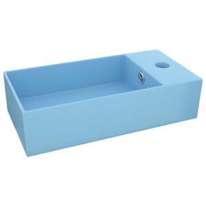 vidaXL Um&yacute;vadlo s prepadom, keramika, matn&eacute; svetlomodr&eacute;