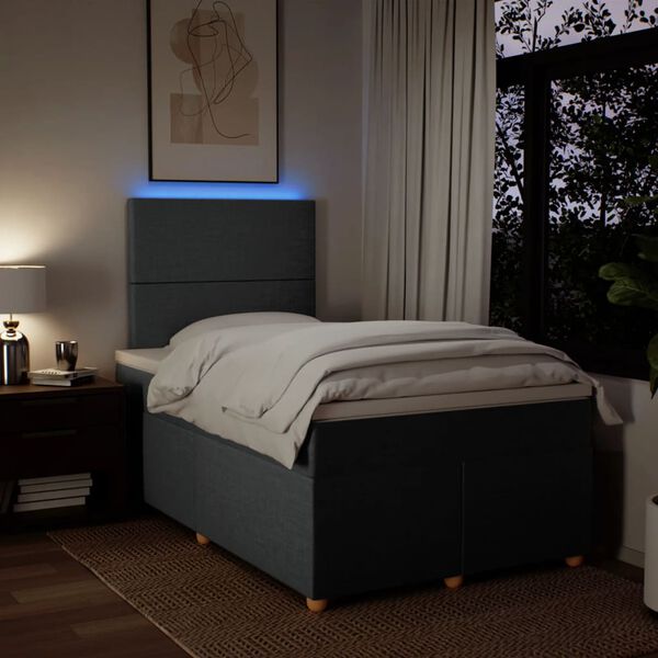 vidaXL Boxspring posteľ s matracom tmavosiv&yacute; 120x200 cm l&aacute;tka