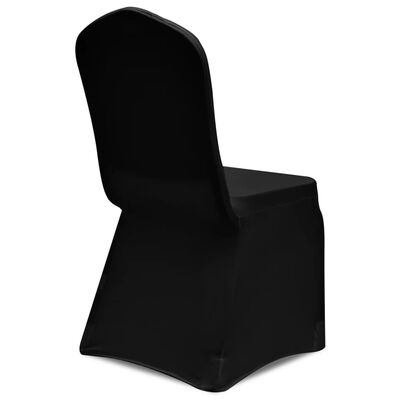 vidaXL Naťahovací návlek na stoličku, 100 ks, čierny