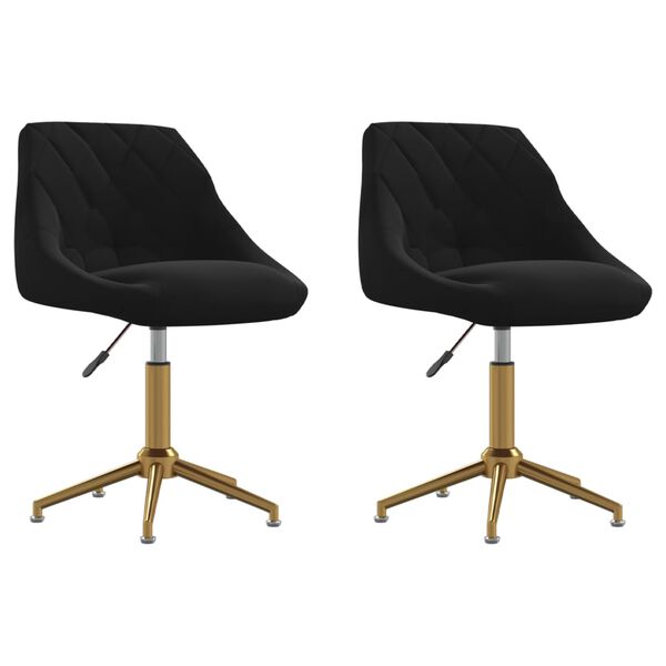 vidaXL Otočn&eacute; jed&aacute;lensk&eacute; stoličky 2 ks čierne zamatov&eacute;
