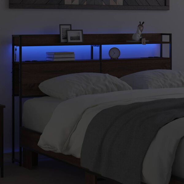 vidaXL Zadné čelo s poličkou Hnedý dub 150 cm Kompozitné drevo