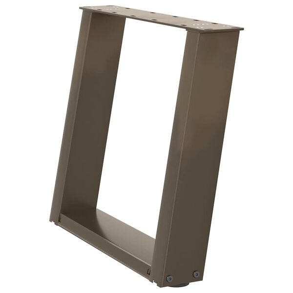 vidaXL Nohy konferenčn&eacute;ho stol&iacute;ka v tvare U, 2 ks, pr&iacute;rodn&aacute; oceľ, 50 x (42-43) cm, oceľ