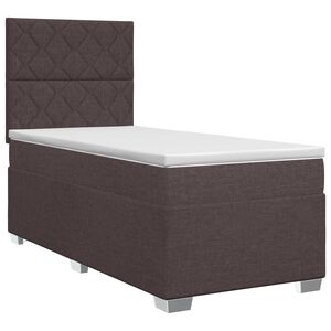 vidaXL Posteľ boxspring s matracom Tmavohned&aacute; 80 x 200 cm L&aacute;tka
