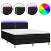 vidaXL Posteľ boxsping s matracom a LED čierna 140x190 cm l&aacute;tka
