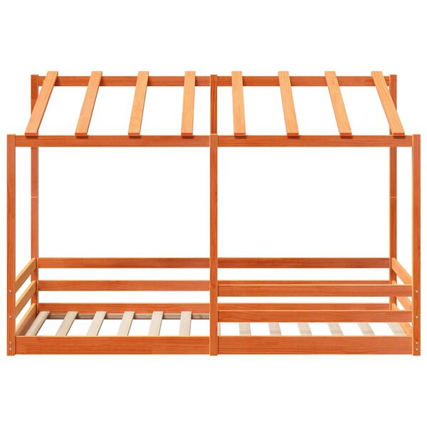 vidaXL Detsk&aacute; posteľ so strechou voskovohned&aacute; 80x200 cm borovic. mas&iacute;v