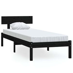 vidaXL Posteľn&yacute; r&aacute;m čierny dreven&yacute; mas&iacute;v 75x190cm mal&eacute; jednol&ocirc;žko