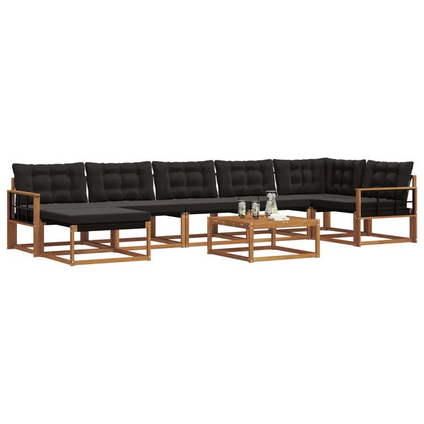 vidaXL Z&aacute;hradn&aacute; s&uacute;prava gaučov s vank&uacute;&scaron;om 22 pcs Pr&iacute;rodn&aacute; a čierna