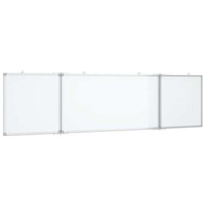 vidaXL Magnetick&aacute; biela tabuľa skladacia 160x40x1,7 cm hlin&iacute;k