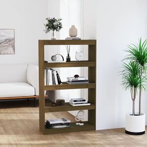 vidaXL Knižnica/deliaca stena medov&aacute; 80x30x135,5 cm mas&iacute;vna borovica