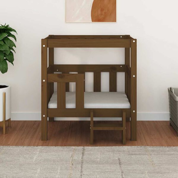 vidaXL Posteľ pre psa medovohned&aacute; 65,5x50,5x70 cm borovicov&yacute; mas&iacute;v