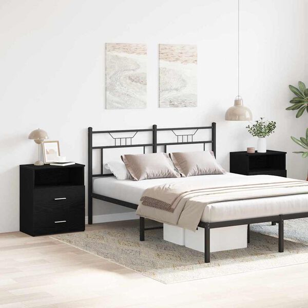 vidaXL Nočn&yacute; stol&iacute;k 2 pcs Čierny dub 50 x 32 x 60 cm Kompozitn&eacute; drevo