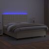 vidaXL Boxspring posteľ s matracom a LED kr&eacute;mov&aacute; 180x200 cm umel&aacute; koža