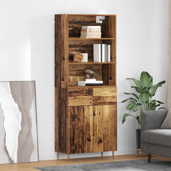 vidaXL Highboard Star&eacute; drevo 69,5 x 34 x 180 cm Kompozitn&eacute; drevo