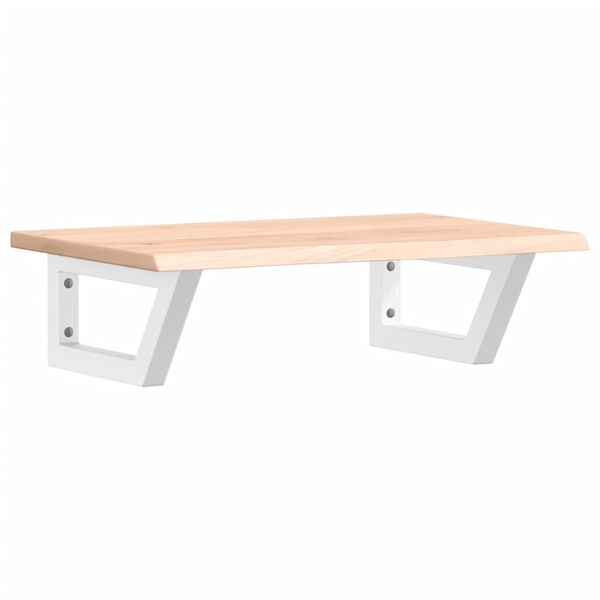 vidaXL Polica pod um&yacute;vadlo, n&aacute;stenn&aacute;, oceľ a dubov&yacute; mas&iacute;v