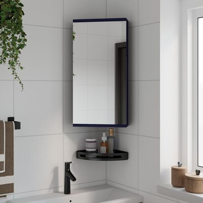 vidaXL Rohová kúpeľňová zrkadlová skrinka sivá 30x24x60 cm