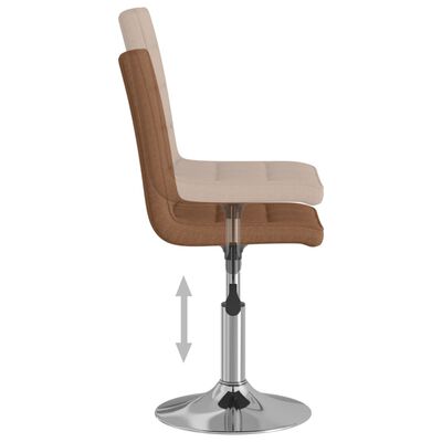 vidaXL Otočná jedálenská stolička hnedá látková