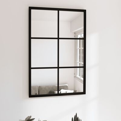 vidaXL Nástenné zrkadlo, čierne 60x40 cm kov