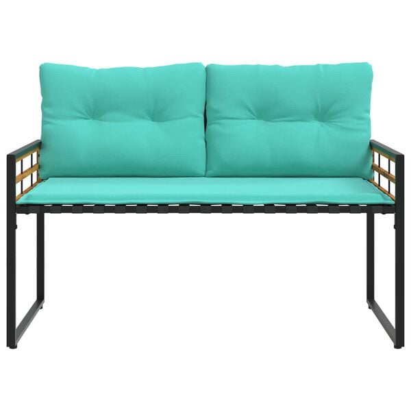 vidaXL Drevená lavička s vrstvami Tyrkysová 114 x 55 x 77 cm