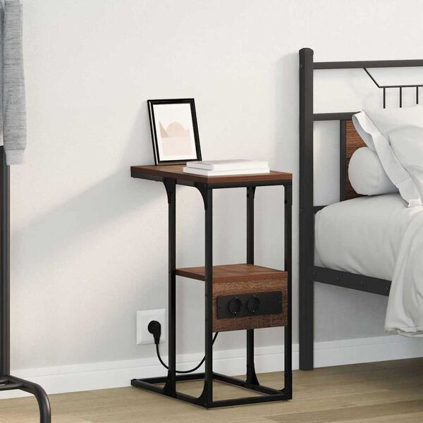 vidaXL Nočn&yacute; stol&iacute;k Hned&yacute; dub 41.5 x 26 x 60.5 cm Kompozitn&eacute; drevo