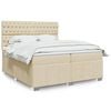 vidaXL Boxspring posteľ s matracom kr&eacute;mov&aacute; 200x200 cm l&aacute;tka