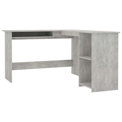 vidaXL Rohový stôl v tvare L, betónovo sivý 120x140x75cm, drevotrieska