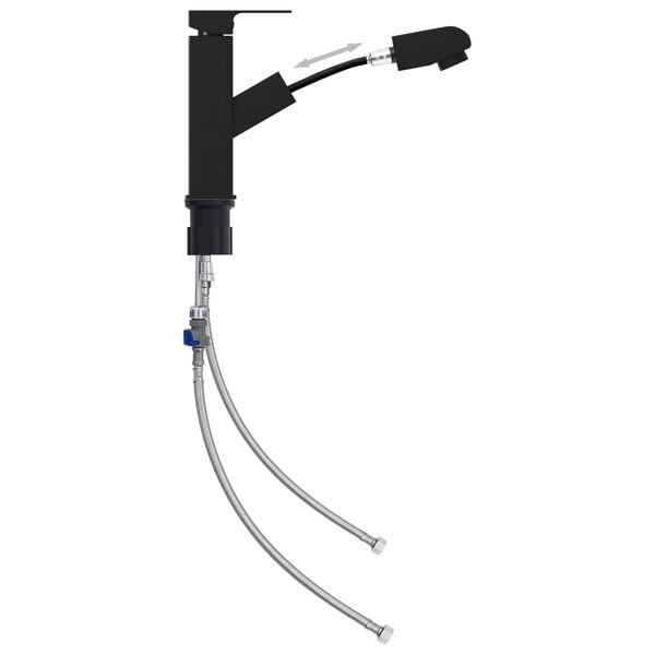 vidaXL K&uacute;pelňov&aacute; vodovodn&aacute; bat&eacute;ria s funkciou vyťahovania čierna 157x172 mm