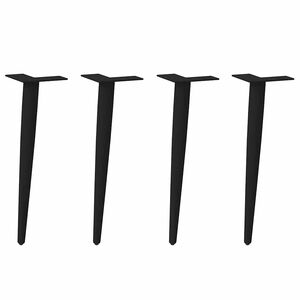 vidaXL Nohy ku konferenčn&eacute;mu stol&iacute;ku, kužeľovit&yacute; tvar, 4 ks, čierne, 30-31 cm, oceľov&eacute;