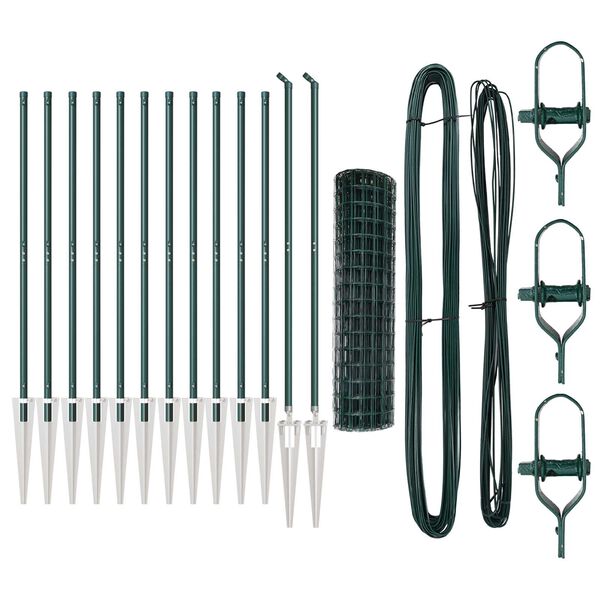 vidaXL Plot s podperou Zelen&aacute; 1 x 25 m Ocel a PVC