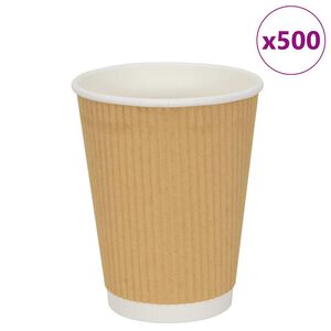 vidaXL Papierov&eacute; &scaron;&aacute;lky na k&aacute;vu 500 ks 12oz 300ml hned&aacute;