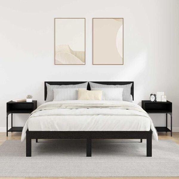 vidaXL Nočn&yacute; stol&iacute;k 2 pcs Čierny dub 40 x 40 x 50 cm Kompozitn&eacute; drevo