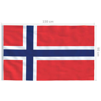 vidaXL Nórska vlajka a stĺp 4 m hliníkový