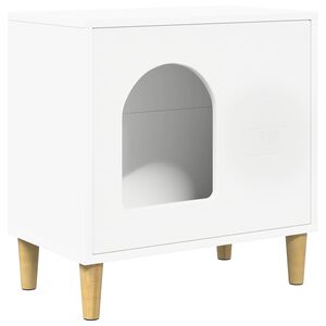 vidaXL Mačka Dom Biela 51 x 30 x 52 cm Kompozitn&eacute; drevo
