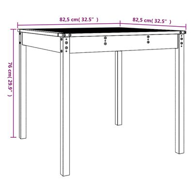 vidaXL Záhradný stolík 82,5x82,5x76 cm borovicový masív