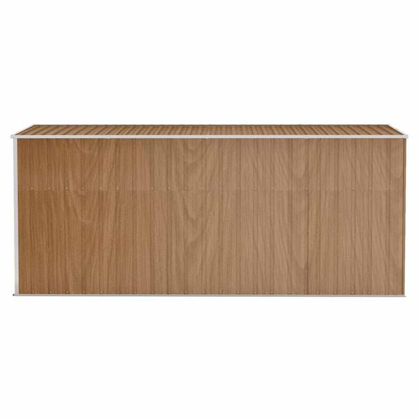 vidaXL Z&aacute;hradn&yacute; domček na stenu hned&yacute; 118x382x178 cm pozinkovan&aacute; oceľ