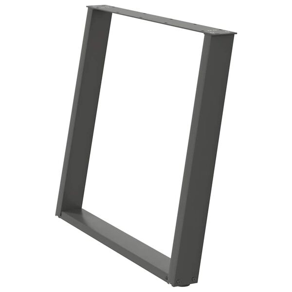 vidaXL Nohy k jedálenskému stolu v tvare U, 2 ks, antracitové, 100 x (72-73) cm, oceľ