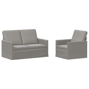 vidaXL Sada pohoviek 2 pcs Svetlosiv&aacute; Zamat